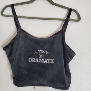 Sexy Tiny Bit Dramatic cropped tank top Black Size L NWOT